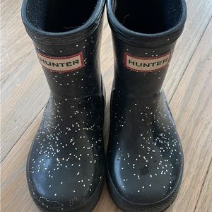 Hunter Rain boots, Black Sparkles Girls Size 6